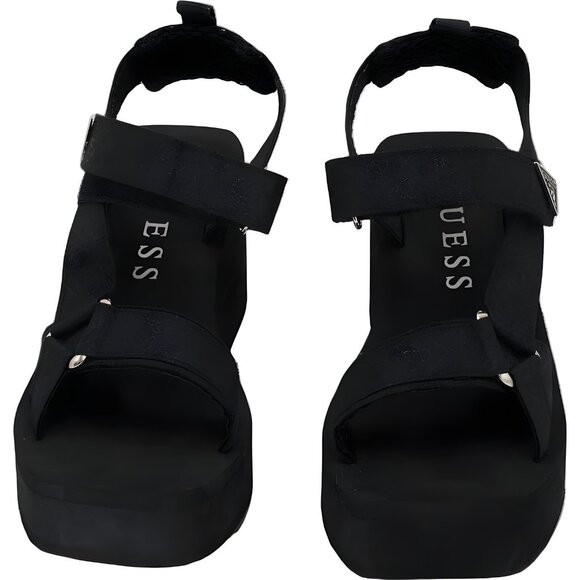 GUESS Daysa Quattro-G Platform Wedge Sandals Black Women's US 8M - Picture 5 of 6